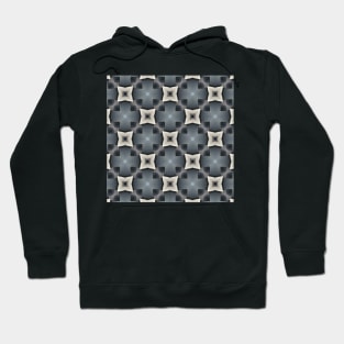 Industrial Magnolia Art Deco Spherical Cross and Flower Pattern Hoodie